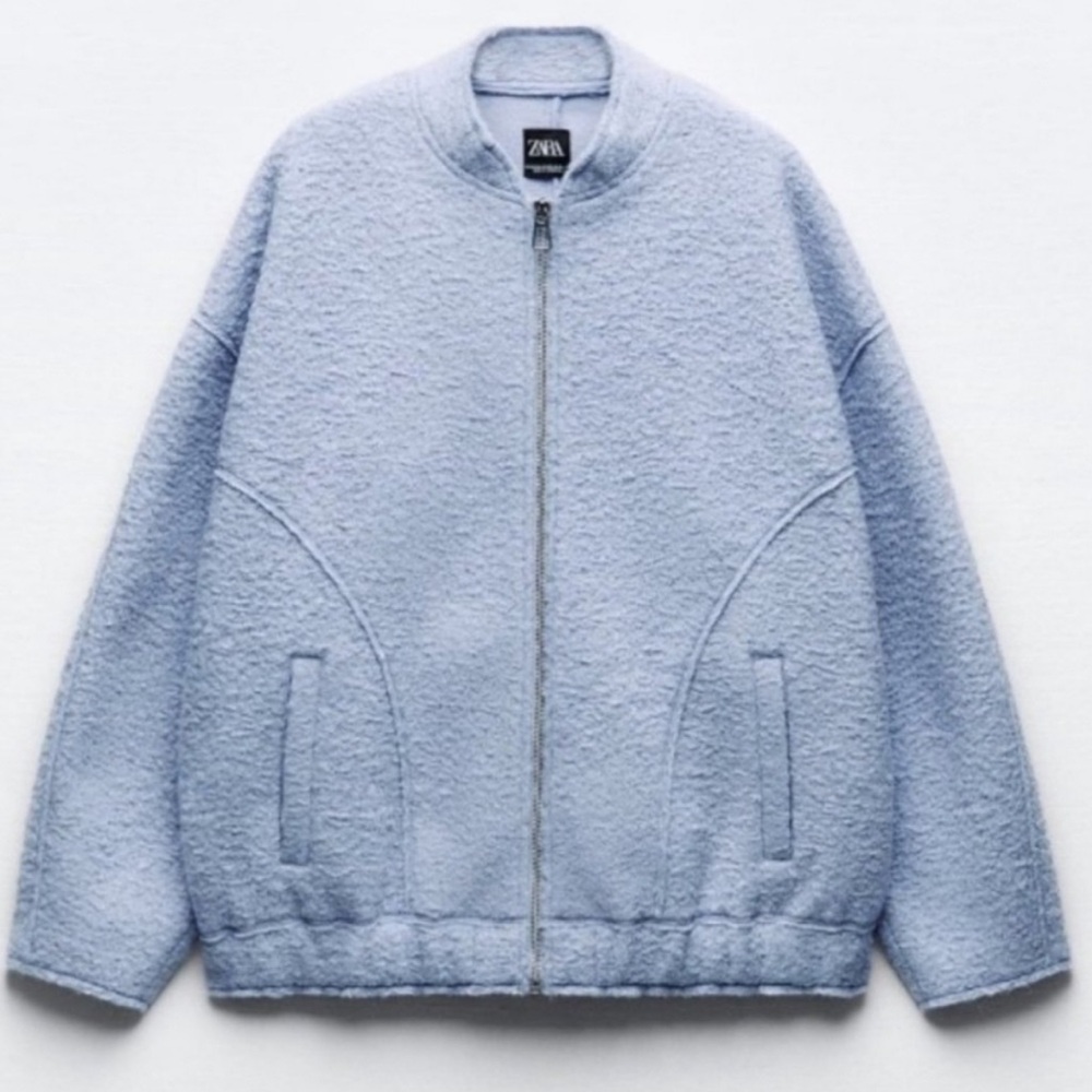 ZARA OVERSIZED BOUCLE BOMBER in size XS-S